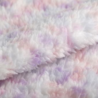 Tissu sherpa douce tie dye rose