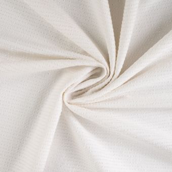 Tissu twill coton rayure texturée écru