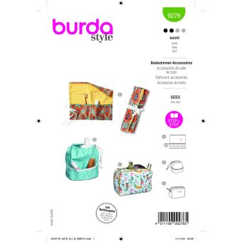 Patron Burda 9276 accessoires de salle de bains taille unique