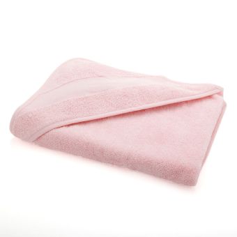 Serviette bébé avec capuche à broder - Rose