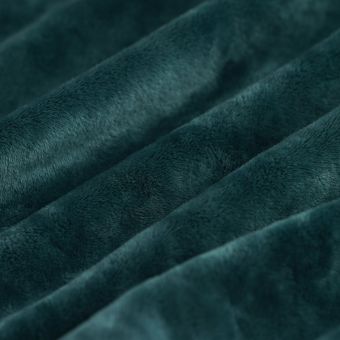 Tissu velours éponge polyester spandex uni vert foncé