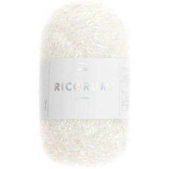 Fil à crocheter Ricorumi lamé blanc irisé 003 50m - Rico Design