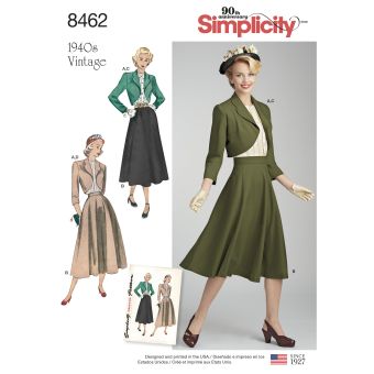 Patron Simplicity S8462.H5 - Ensemble Vintage Femme 34 - 42