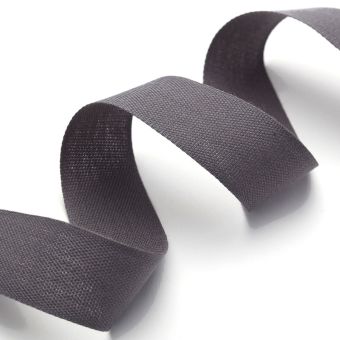 Ruban polyester coton Gris foncé 25 mm