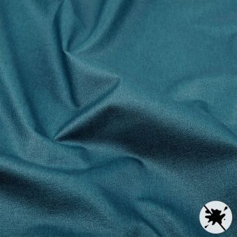 Tissu cretonne double enduction pu acrylique anti-tâche bleu pétrole