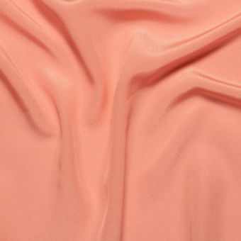 Tissu crêpe de soie uni corail