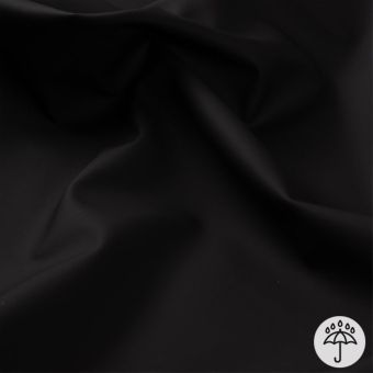 Tissu imperméable envers polaire uni noir