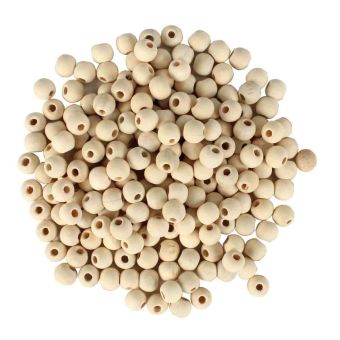 Perles en bois brut rondes 0,8cm 200 pièces