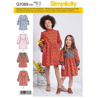 Patron Simplicity 7089 robe à variation de manches