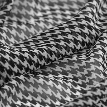 Tissu mousseline polyester recyclé pied de coq 