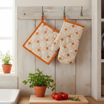 Gant et manique palmier multicolore
