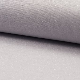 Tissu jersey bord-côte tubulaire  lurex gris