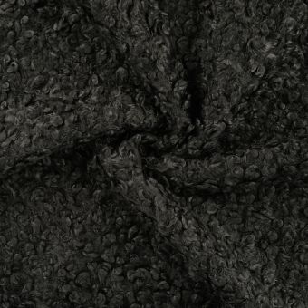 Tissu bouclette uni vert foncé