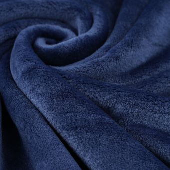 Tissu douillette unie Cozy bleu navy