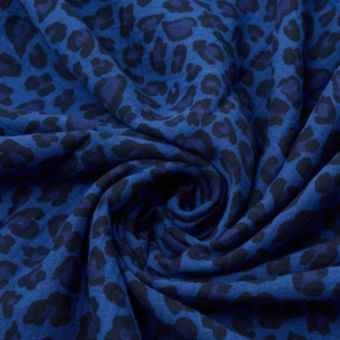 Coupon 3m double gaze léopard bleu  - Promod Couture