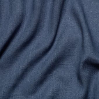 Toile légère viscose lin bleu orage