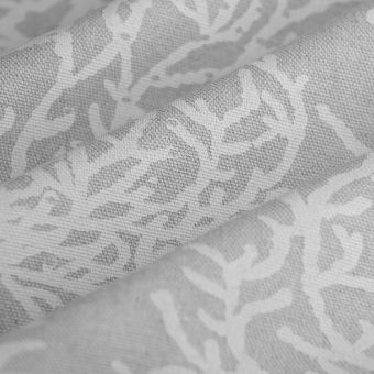 Tissu bachette lourde imprimé fond marin calédonie blanc