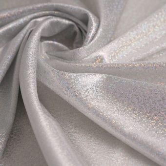 Tissu jersey paillettes holographique blanc