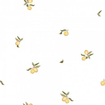 Tissu French Terry Fruits Citrons Petits, coupon 1m x laize (145cm)