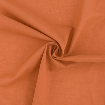 Tissu voile de coton Olivia uni orange rouille