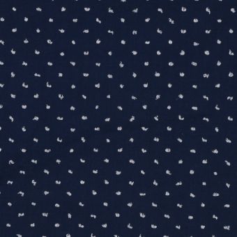 Tissu voile de coton plumetis bicolore bleu marine et écru