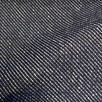 Toile denim polycoton bio recyclée bleu - Origine France