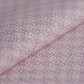 Tissu lainage carreaux écru rose