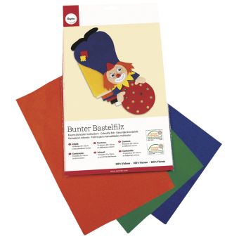 Feutrine, 10  couleurs assorties, assorties, 20x30cm, épaisseur 0,8 - 1mm,