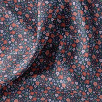 Maille jersey coton imprimée fleurette naive multico