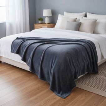 Couverture flanelle 220x240 bleu