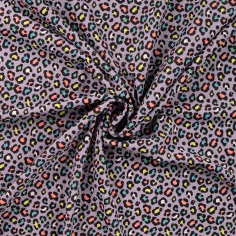 Tissu maillot de bain imprimé léopard résistant UV et chlore lilas