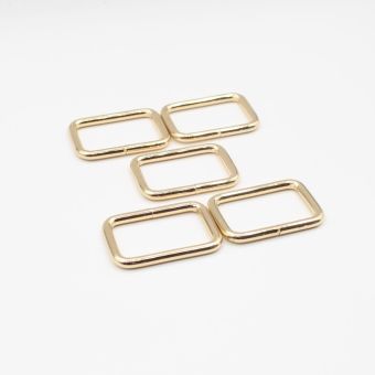 Lot 5 rectangle pour sac dore 30mm