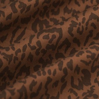 Tissu twill coton léopard café