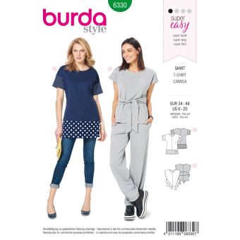 Patron burda 6330 - blouse pour femmes de 36 à 48