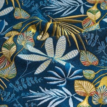Tissu jacquard Dalai bleu 