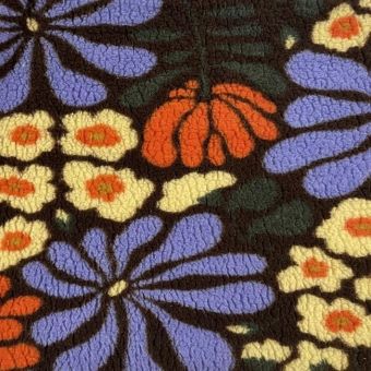 Tissu sherpa maxi fleur rétro multico
