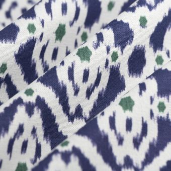 Tissu bachette émerisé Majorque bleu blanc