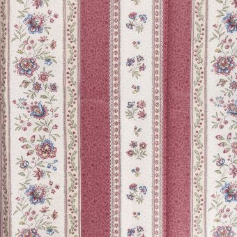 Cretonne enduite beaucaire rayures bordeaux