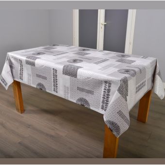 Toile cirée géométrique Run gris