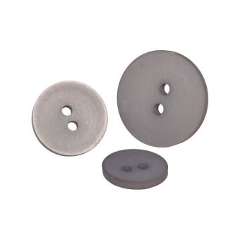 Bouton 2 trous satiné gris cendre