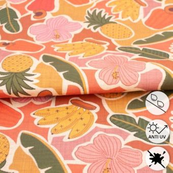 Toile bâche outdoor dralon déperlante imprimée Fruit exotique multico