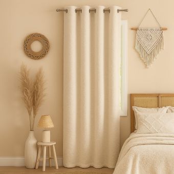 Rideau bouclette blanc cassé Toscane 138x260cm