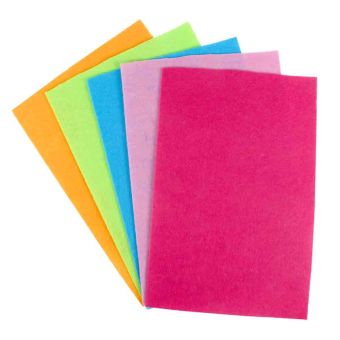 Feutrine 20x30 cm assortiment couleurs tendances 5 pièces
