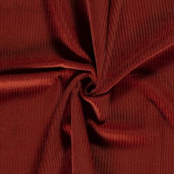 Tissu velours grosses côte lourd 100% coton terrracotta