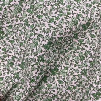 Tissu cretonne enduit imprimé Léonie vert pastel