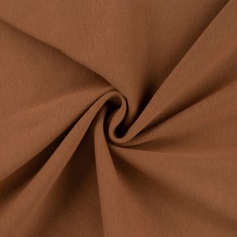 Maille bord-côte coton bio unie marron clair