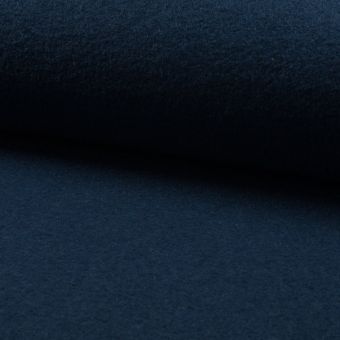 Tissu laine bouillie bleu pétrole foncé