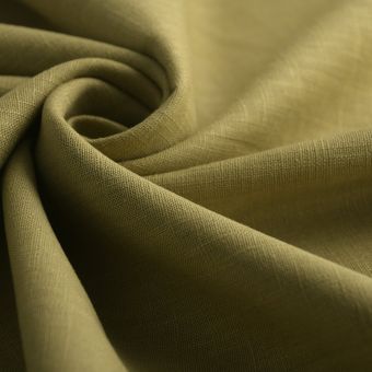 Tissu toile lin uni Livino vert olive