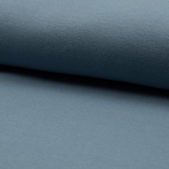 Maille bord-côte coton bio unie bleue