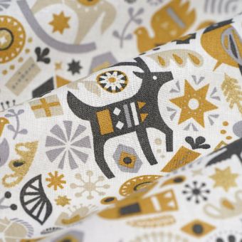Tissu de Noël Boréal gris